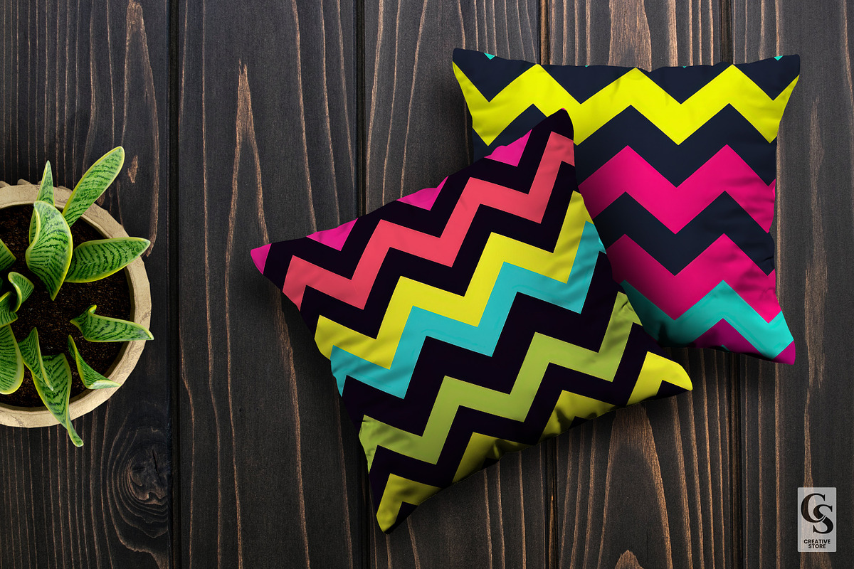 Neon Zigzag Chevron Digital Papers, a Pattern Graphic by Creative Store (Photo 5 of 5)