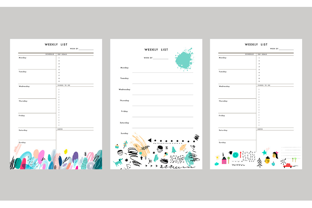 Weekly Planners. EPS & JPEG, a Stationery Template by Lera Efremova (Photo 3 of 10)