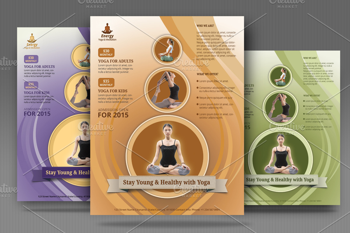 Yoga, Meditation Simple Flyer, a Flyer Template by Aabhaas (Photo 3 of 3)