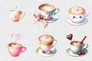 Valentine Coffee Clipart Bundle, an Illustration by DreamCafeArt (Thumbnail 3 of 7)