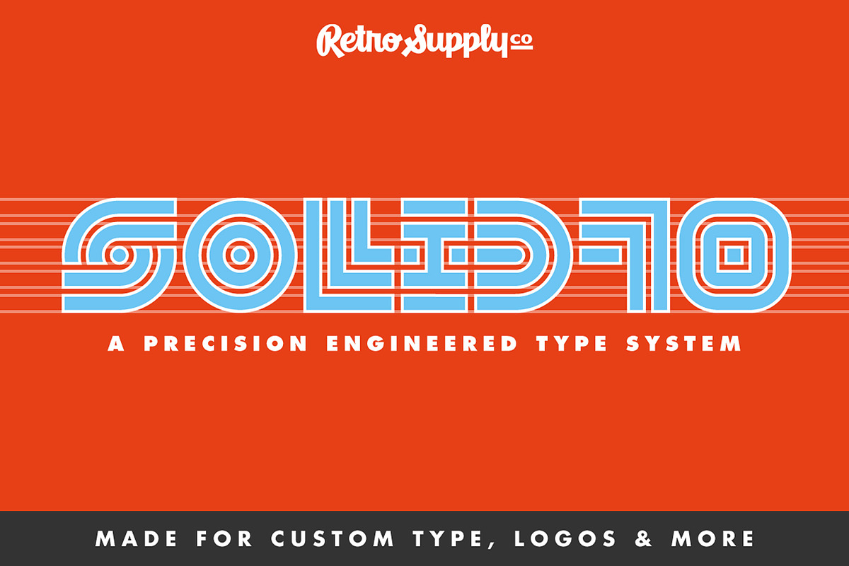 SOLID70 | Retro Geometric Font, a Font by RetroSupply Co. (Photo 1 of 13)