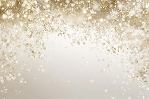 Elegant Gold and White Bokeh Background with Sparkling Lights, an Abstract Photo by Natalia Klenova's Shop