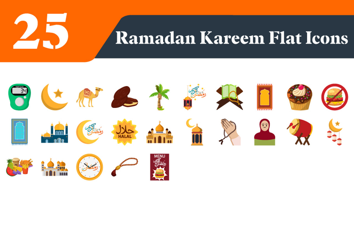 Ramadan Kareem Flat Icons Bundle, a Duotone Icon by EllaMaiyaali (Photo 2 of 3)