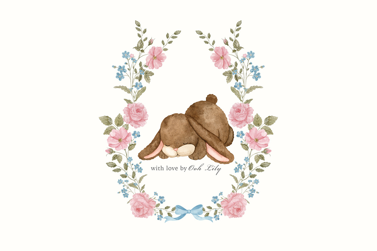 Vintage Bunny Watercolor Collection, an Animal Illustration by Ooh Lily (Photo 20 of 20)
