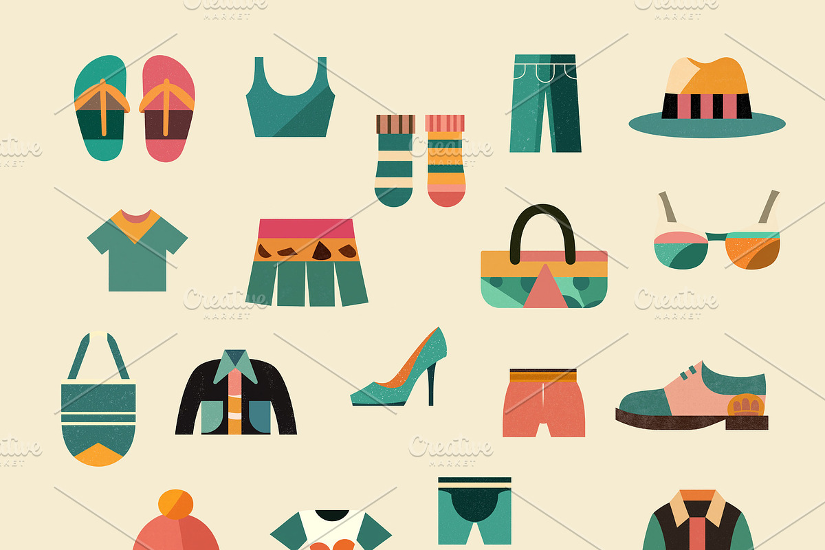 A set of isolated clothing items, an Object Graphic by Sybillla