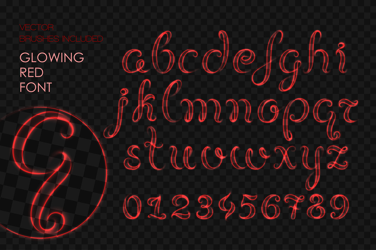 8 NEON BRUSHES / ELEGANT FONT, a Brush Add-On by Nadin_Lebedeva (Photo 7 of 8)