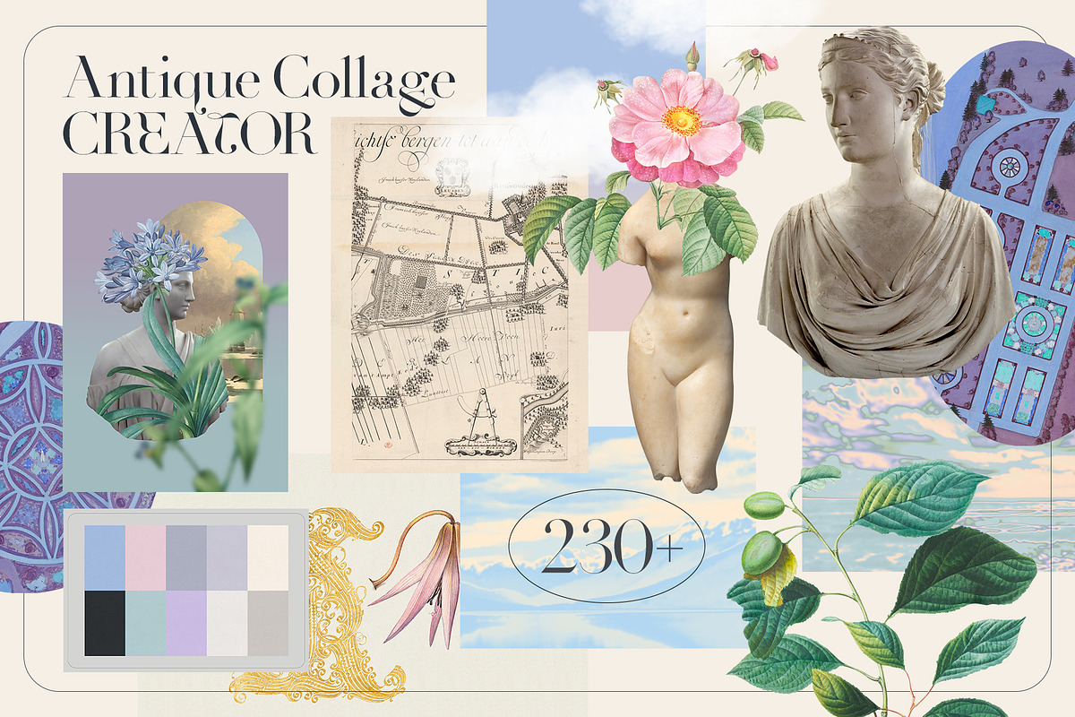 ANTIQUE Collage Creator Art Elements, an Object Graphic by Oksana Trygub (Photo 2 of 29)