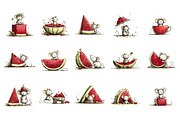 Whimsical Watermelon Mouse PNG, a Seasonal Illustration by Nicolle's Colorful Art (Thumbnail 4 of 4)