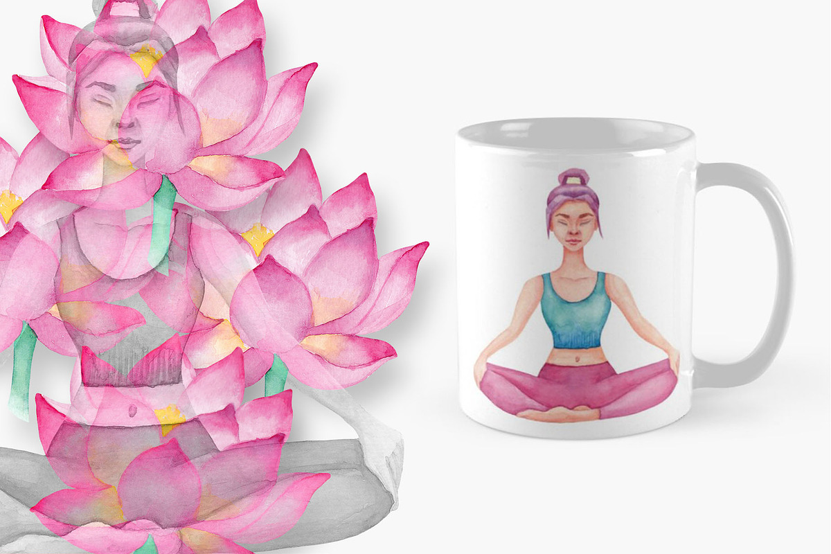 Watercolor Yoga Set, a Healthcare Illustration by Tabiti (Photo 24 of 30)
