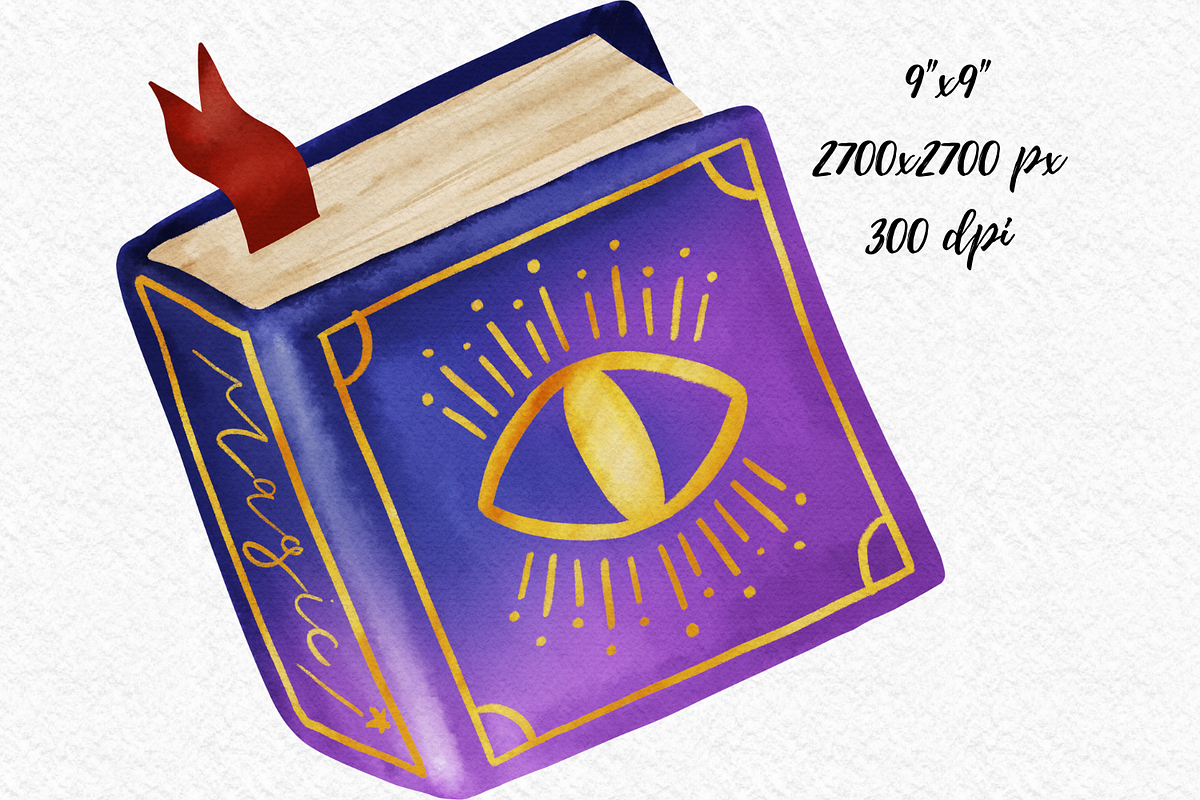 Witch Magic watercolor clipart, an Illustration by AkiraVilla (Photo 4 of 10)