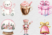 Pink Sweet Cute Christmas Clipart, an Illustration by Black Bird Studio (Thumbnail 5 of 6)
