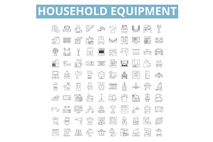 Household Equipment Icons, Line