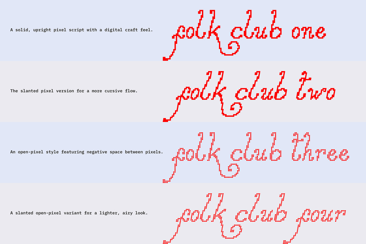 Folk Club // 17 Font Set (Pixel), a Script Font by PeachCreme (Photo 12 of 18)