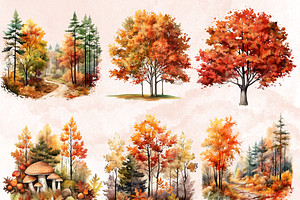 Fall Woodland Forest Clipart