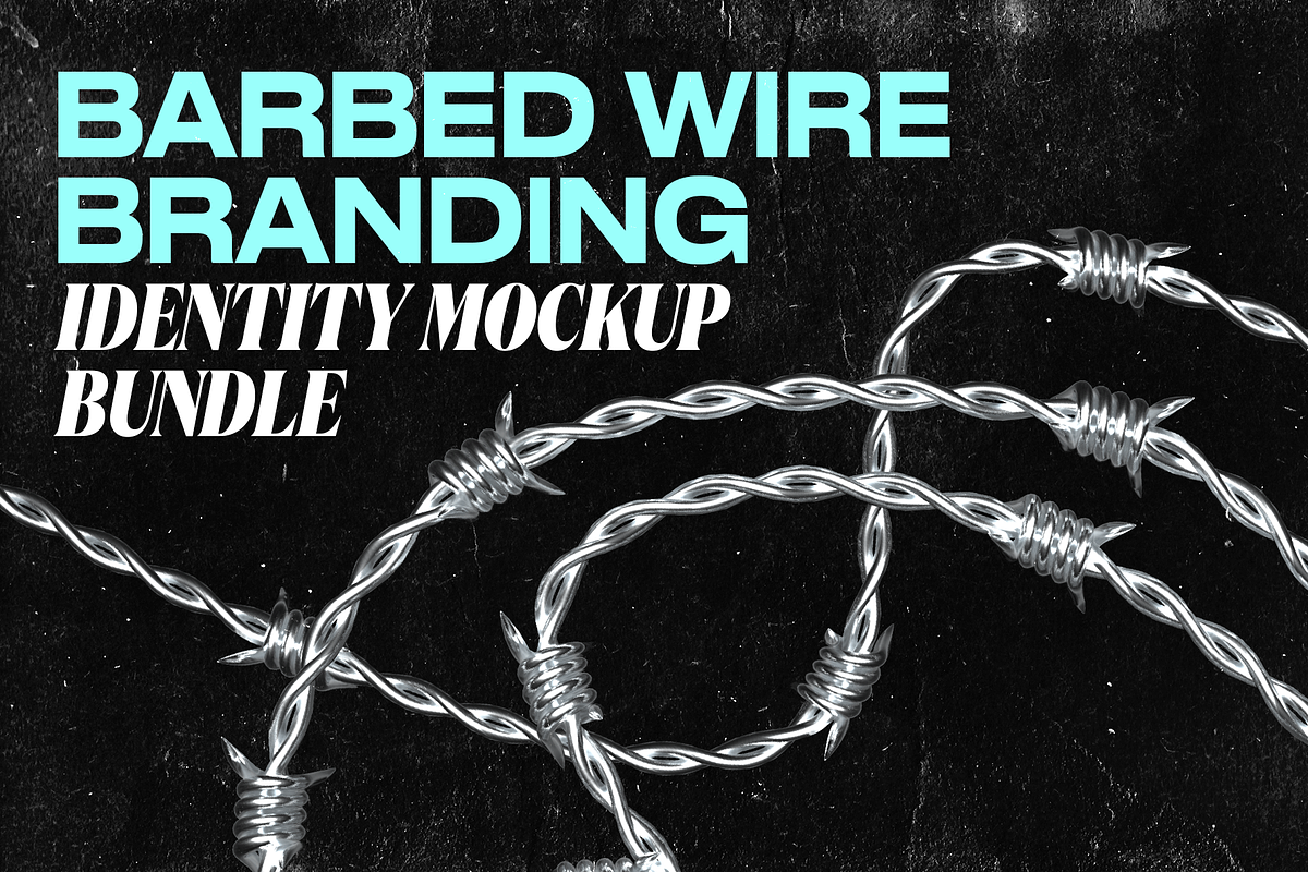 Barbed Wire Branding Identity Mockup, a Mockup by Dirtybarn (Photo 1 of 10)