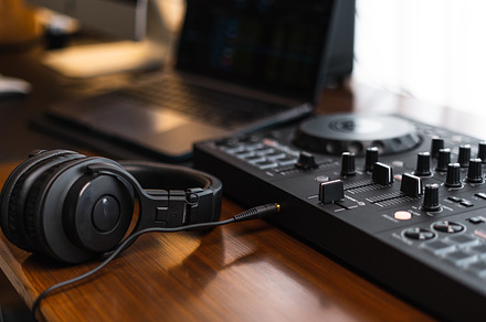 Close-up  dj controller and Sound mixing desk at home, an Arts & Entertainment Photo by Art Rachen