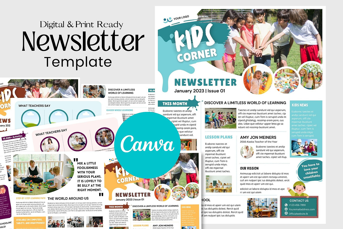 Canva Newsletter Template for Kids