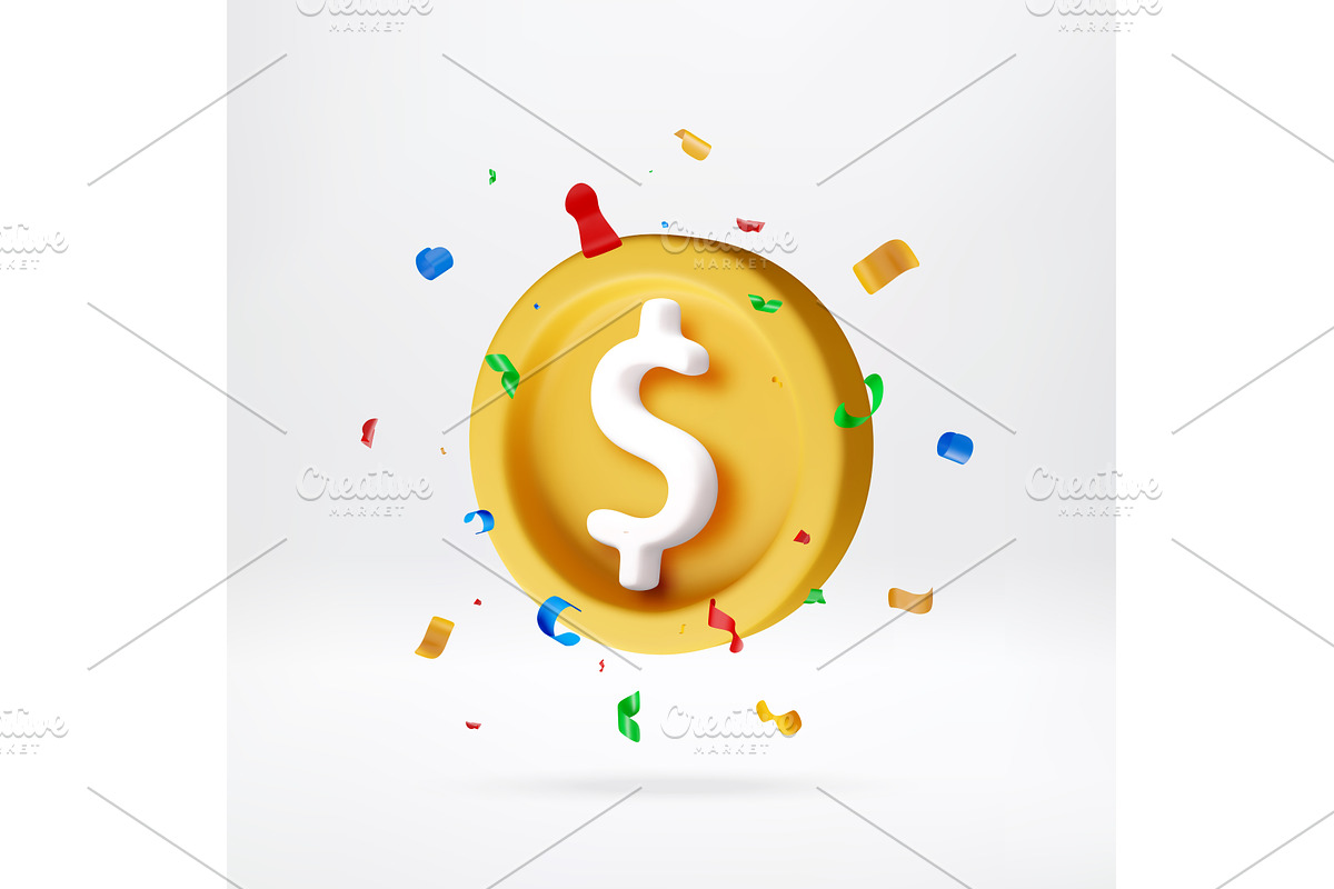 3d golden coin with dollar sign in, a Finance Illustration by Abscent