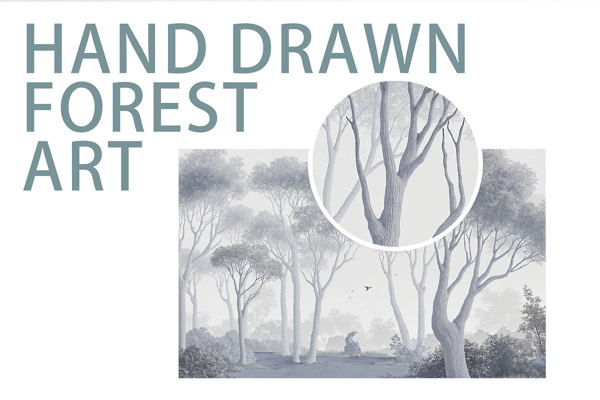 Abstract Forest Art Wallpaper Set, an Illustration by fei long (Photo 5 of 10)