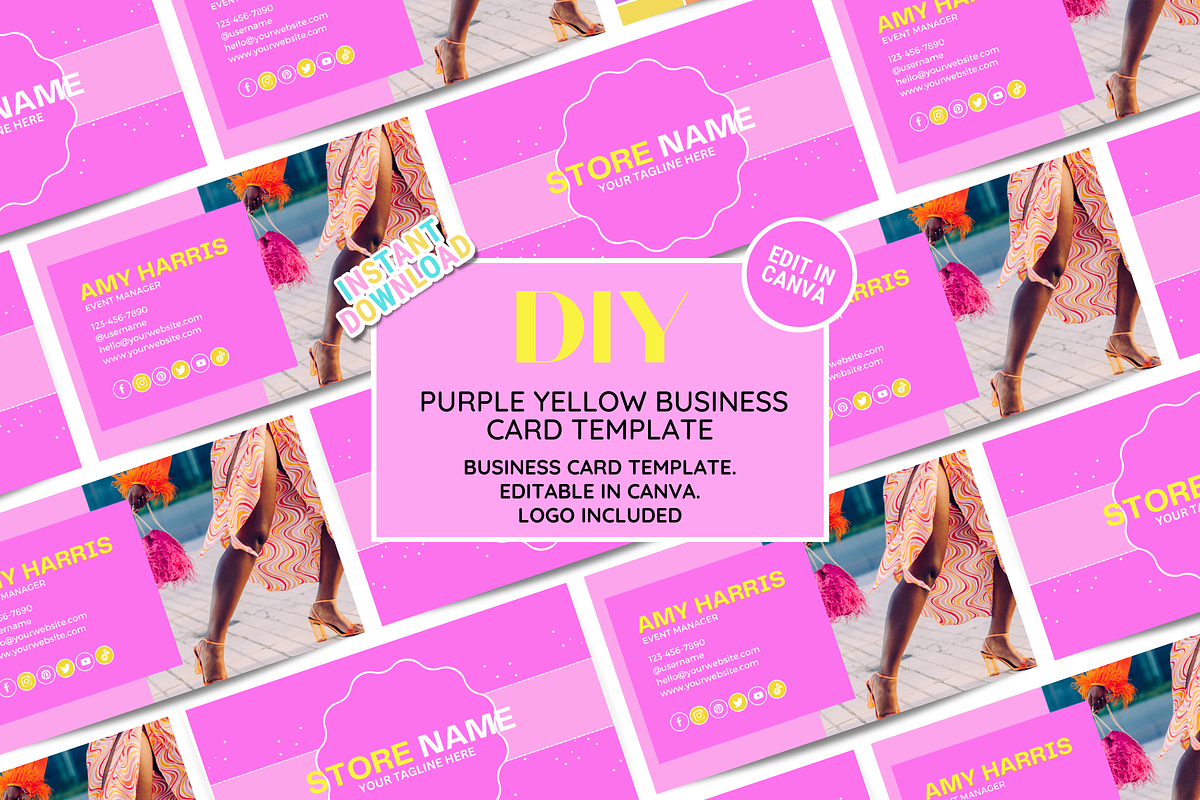 Purple Business Card, a Business Card Template by SunshineStudioBoutique (Photo 2 of 10)