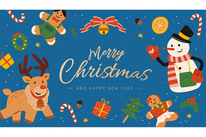 Hand drawn Merry Christmas card, a Card Template by TotallypicRF