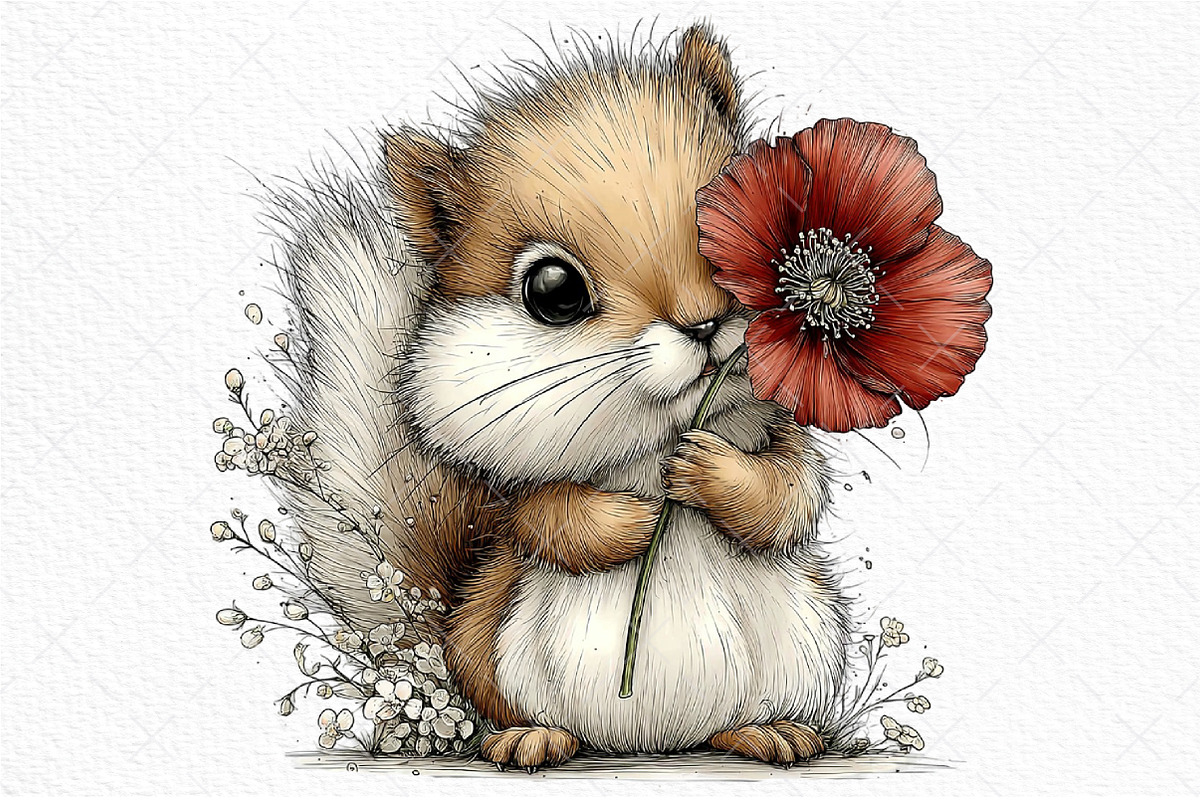 Whimsical Spring Squirrel Clipart, an Illustration by Craft Nest (Photo 11 of 11)