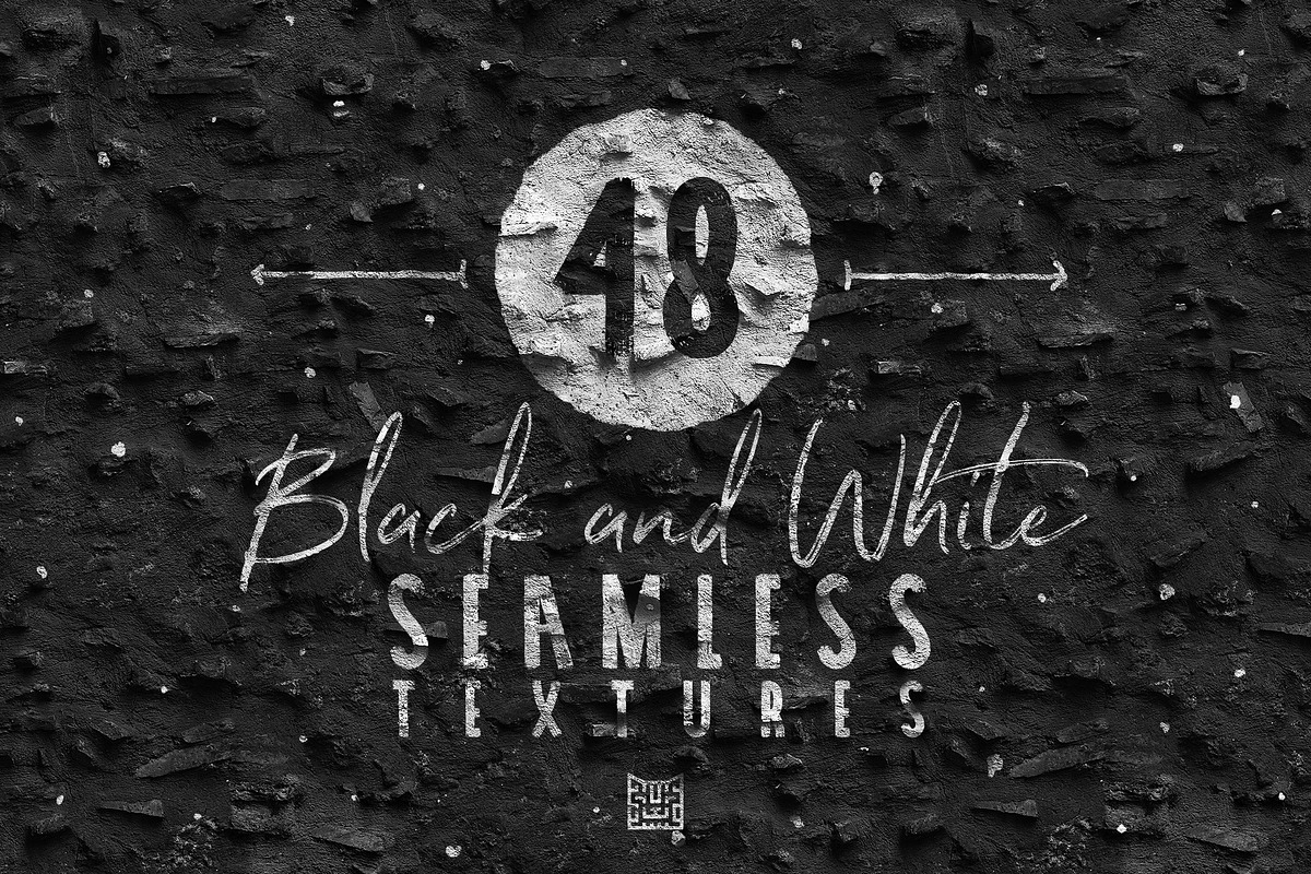 48 Black And White Seamless Textures, a Texture Graphic by 2DFUNS (Photo 1 of 9)