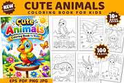 Cute Animals Coloring Book for Kids, an Animal Illustration by Design Station (Thumbnail 1 of 3)