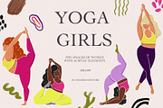 Yoga girls. Modern clipart, a Person Illustration by Spark Studio Brushes (Thumbnail 1 of 5)