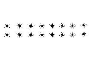 Black sparkle set. Signs of shining, an Object Illustration by skripnikbb