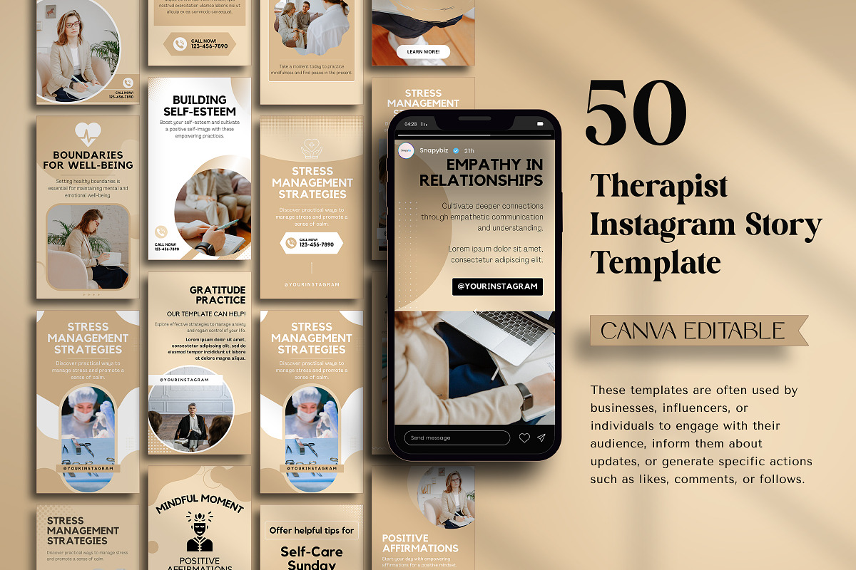 Therapist Instagram Story Template, a Design Template by Snapybiz (Photo 1 of 9)