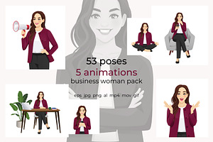 Business Woman Character Pack, a Person Illustration by Volha Hlinskaya