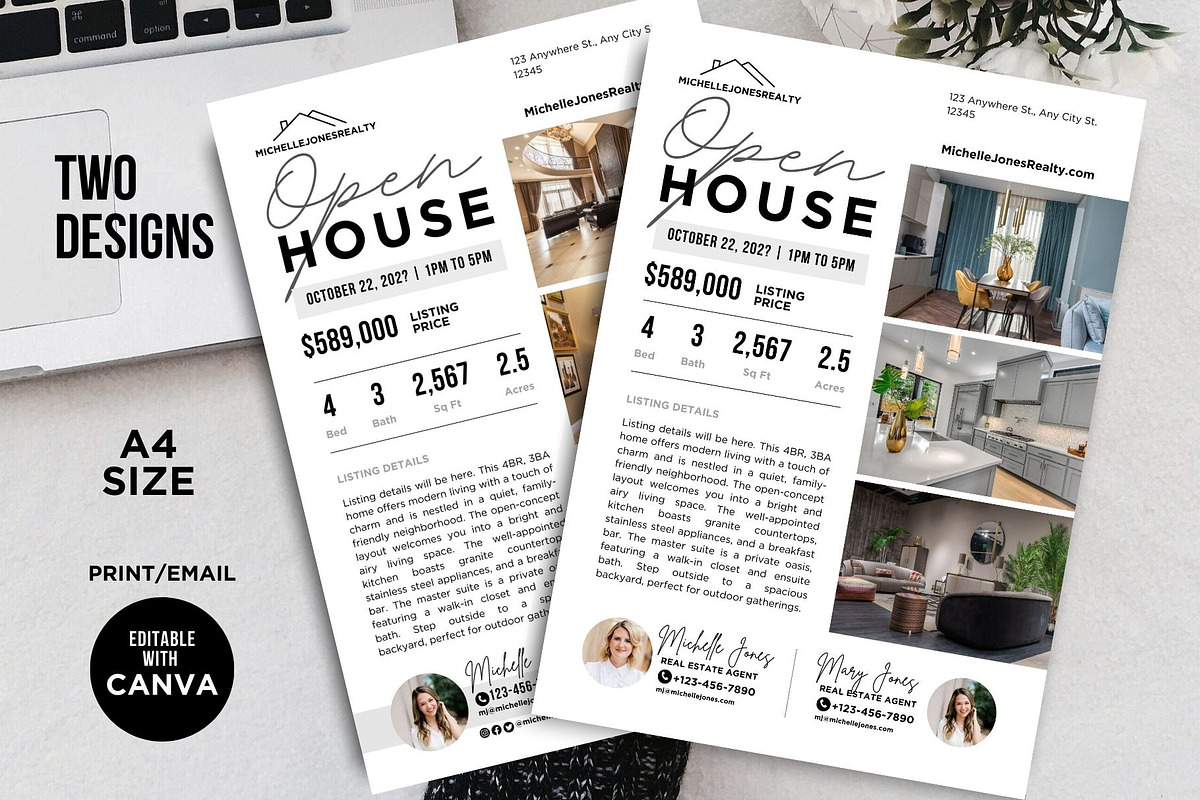 Co-branded Open House Flyer, a Flyer Template by CreativeVinesStore (Photo 1 of 5)