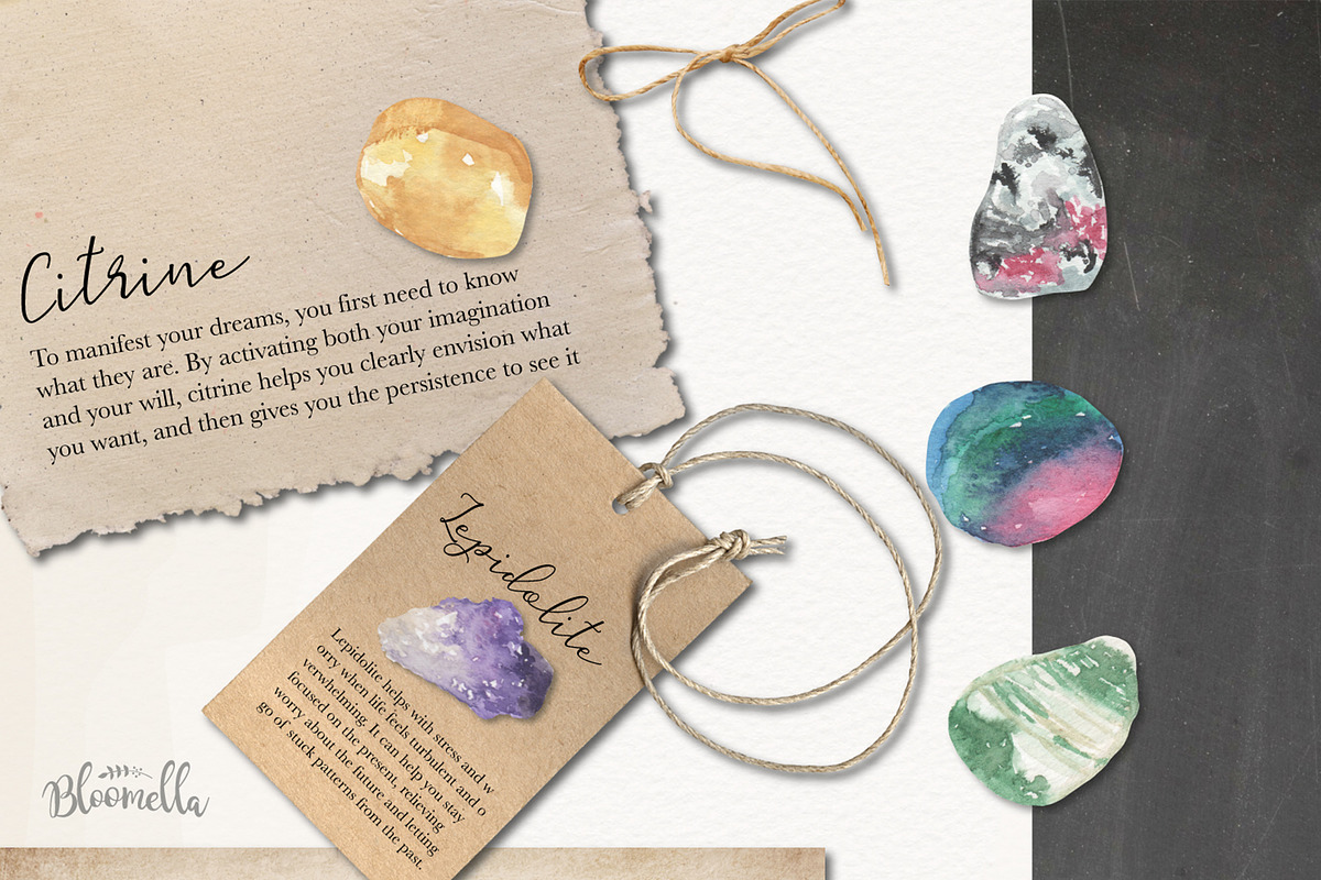 Gemstones 101 Watercolor Package, an Illustration by Bloomella (Photo 5 of 6)