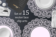 Set of 15 vector lace cliparts, a Pattern Graphic by Ajuga (Thumbnail 1 of 7)