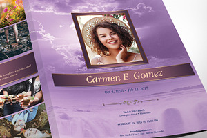 Purple Forever Funeral Program Large