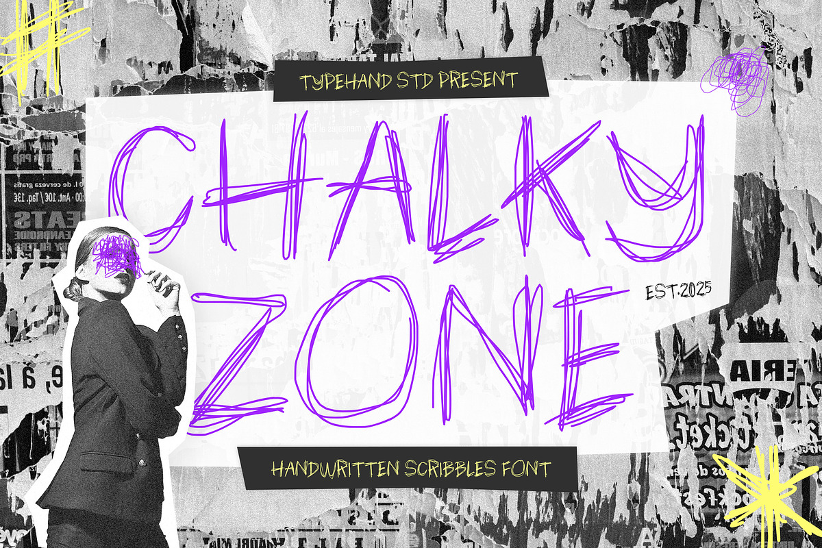 Chalky Zone Scribble Font, a Handwritten Font by Typehand Studio (Photo 1 of 10)
