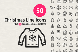 50 Christmas Line Icons