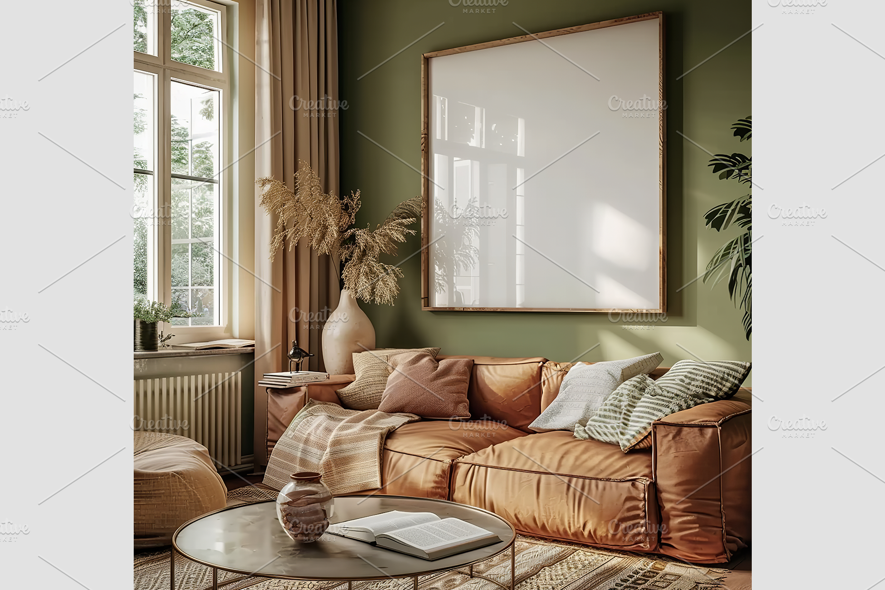 Mockup Frame in Living Room Interior, an Architecture Photo by GFXCity