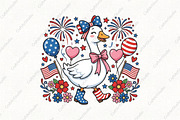 4th of July Cute Patriotic Goose PNG, a Work Illustration by CraftArtStudio (Thumbnail 1 of 3)