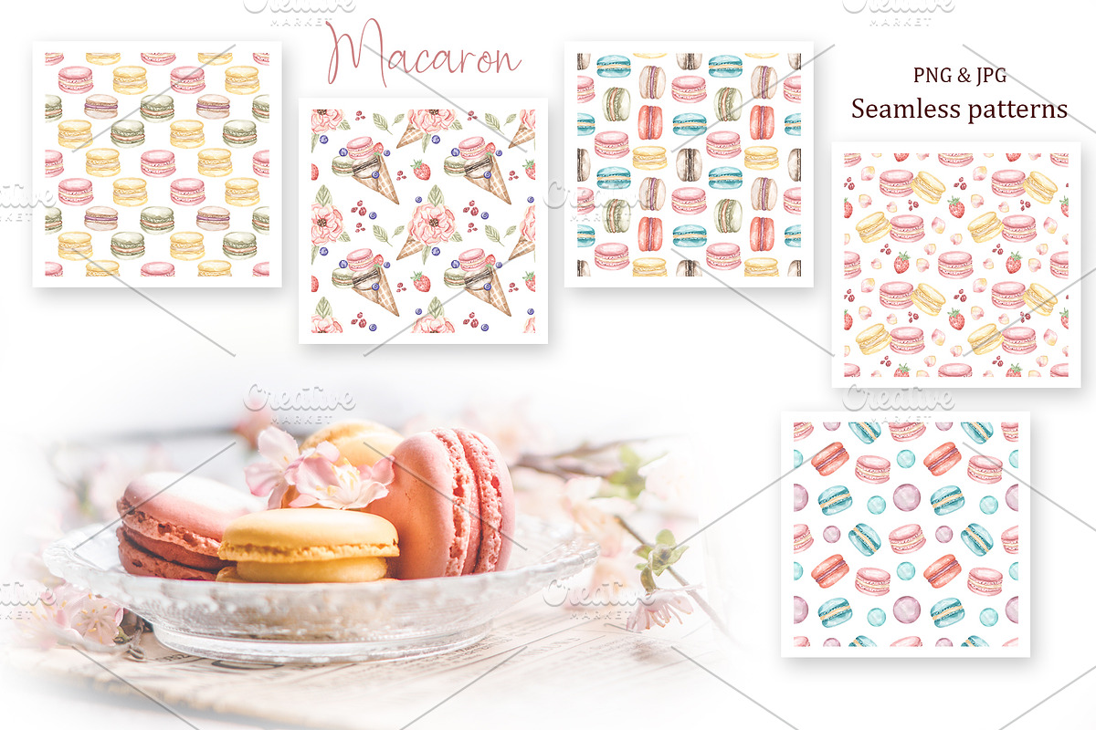 Watercolor Macaron Collection, a Food Illustration by MayaNavits (Photo 6 of 10)