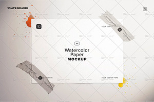 A4 Watercolor Paper Mockup