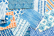 Indigo watercolour patterns pack, a Pattern Graphic by Nicetoseeya (Thumbnail 2 of 3)