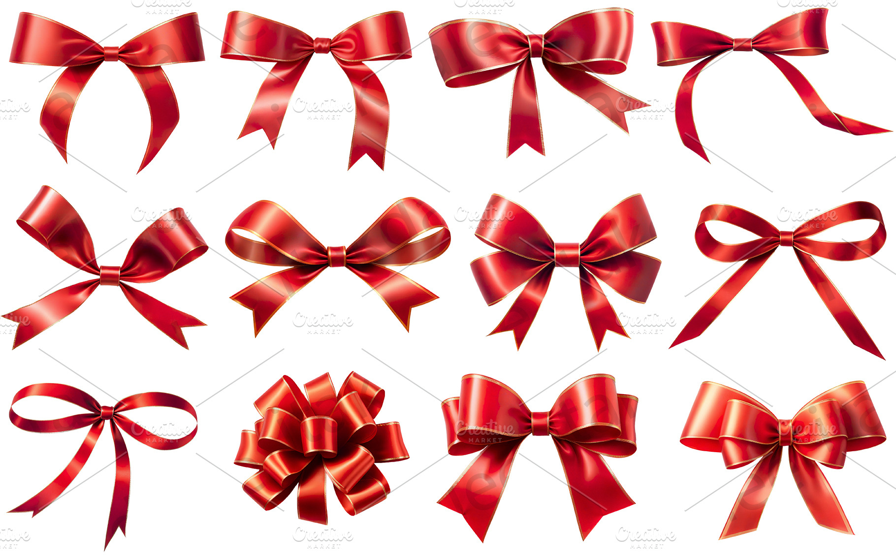 set of red ribbon bows, a Holiday Photo by itakdalee