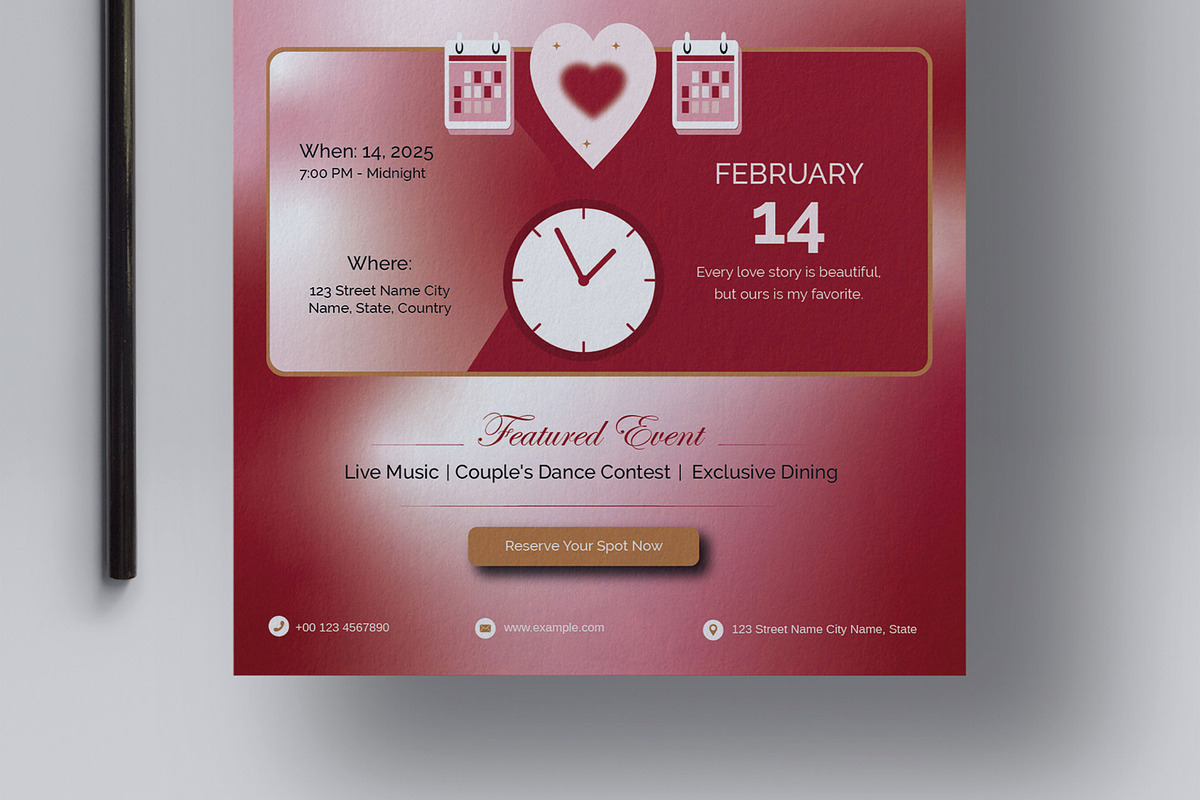 Valentine Day Flyer, a Flyer Template by MightyDesign (Photo 5 of 8)