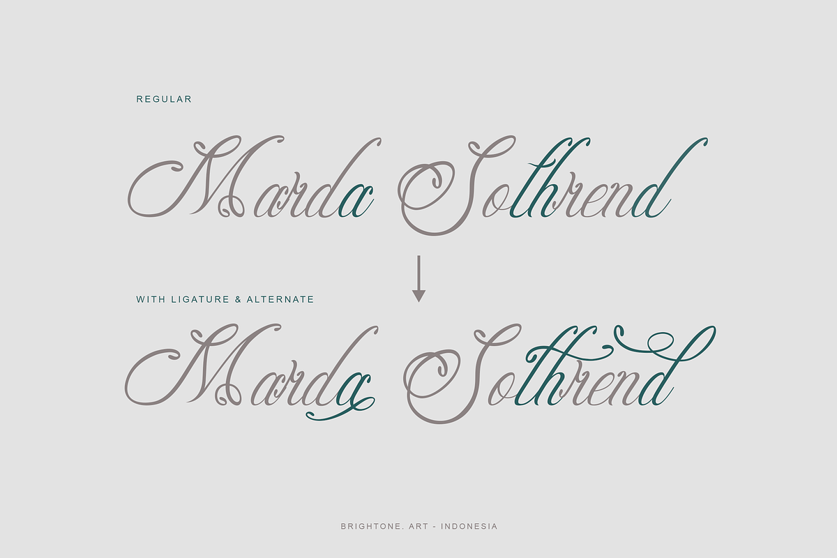 Rosallia Button - Beauty Script Font, a Script Font by Brightone (Photo 4 of 8)