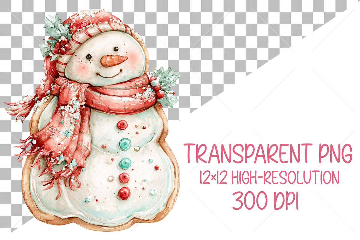 Christmas Cookie Clipart PNG Bundle, a Seasonal Illustration by Canvas Craft (Photo 2 of 10)