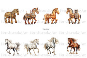 Watercolor Horse Clipart, Pony PNG, an Animal Illustration by BrushstrokeArtGB (Thumbnail 6 of 9)