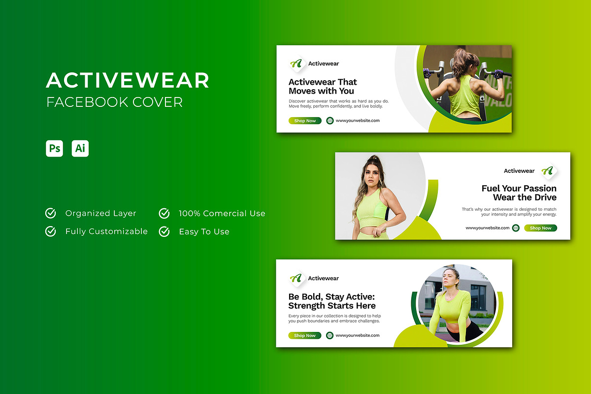 Activewear - Facebook Cover, a Social Media Template by Esensifiksi.studio (Photo 1 of 3)