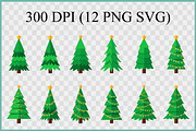 Christmas Tree Vector SVG Bundle, a Seasonal Illustration by Gfx Expert Team (Thumbnail 2 of 3)